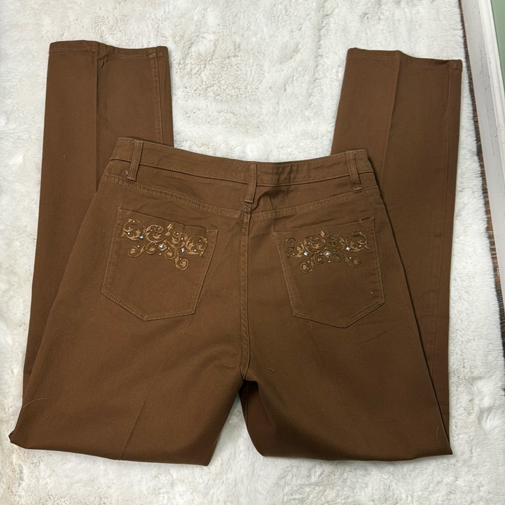 Platinum label brown denim, jeans, size 14